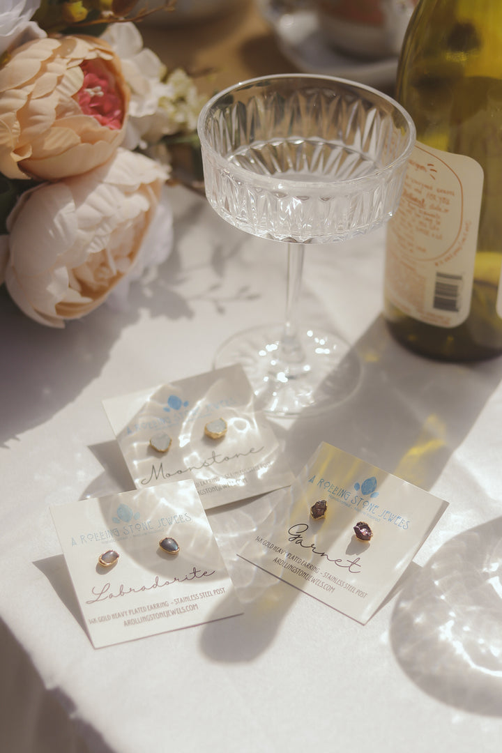 Moonstone Studs