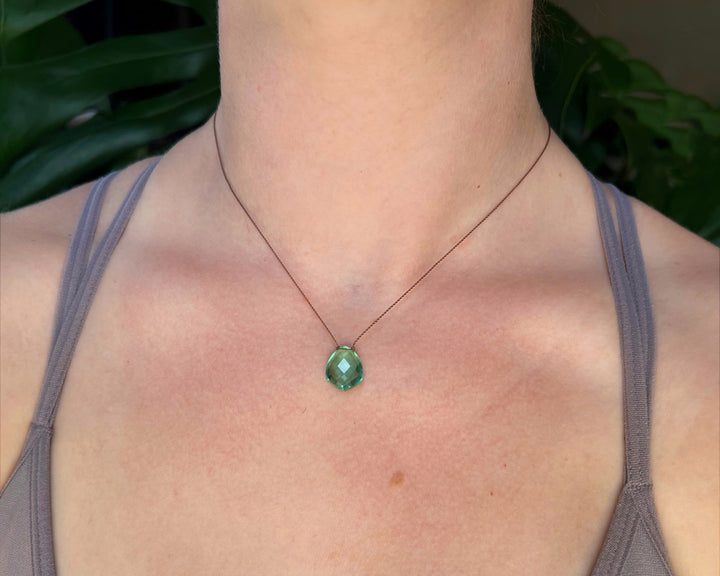 Emerald Quartz Cord Necklace