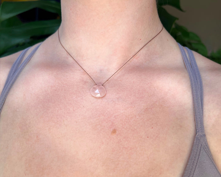 Rose Quartz Cord Necklace
