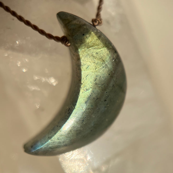 Labradorite Moon Cord Necklace
