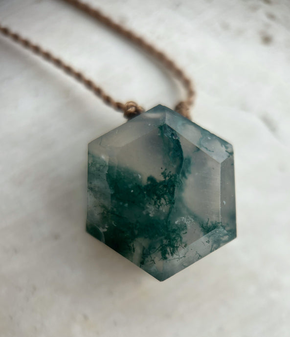 Moss Agate Cord Necklace