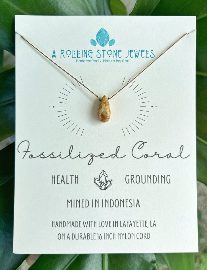 Fossilized Coral Cord Necklace