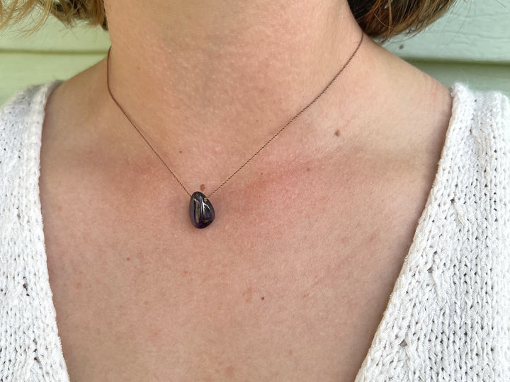 Amethyst Tumbled Cord Necklace