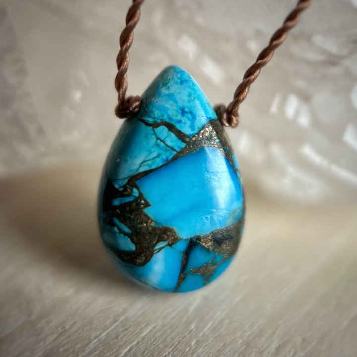 Copper Turquoise Cord Necklace