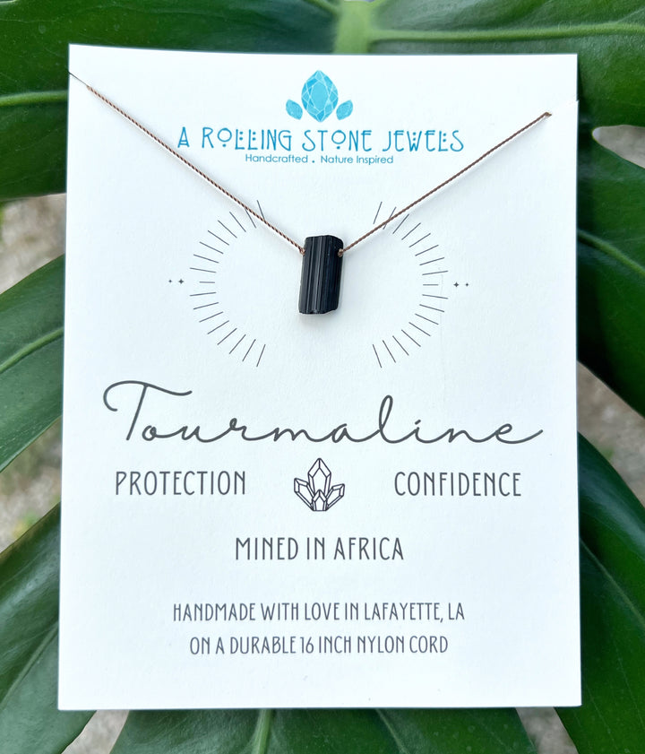 Black Tourmaline Cord Necklace