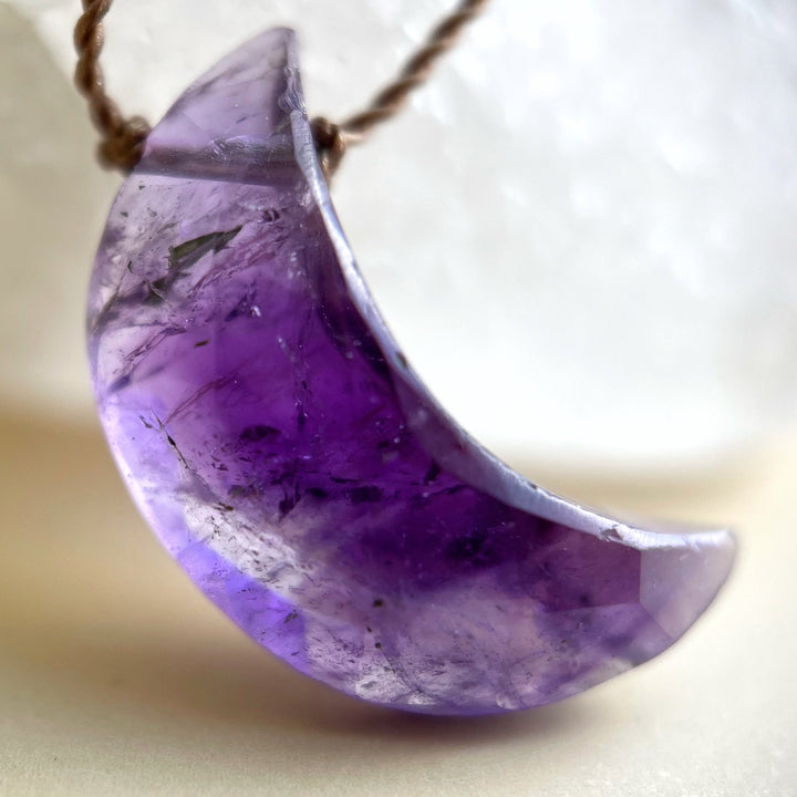 Amethyst Moon Cord Necklace