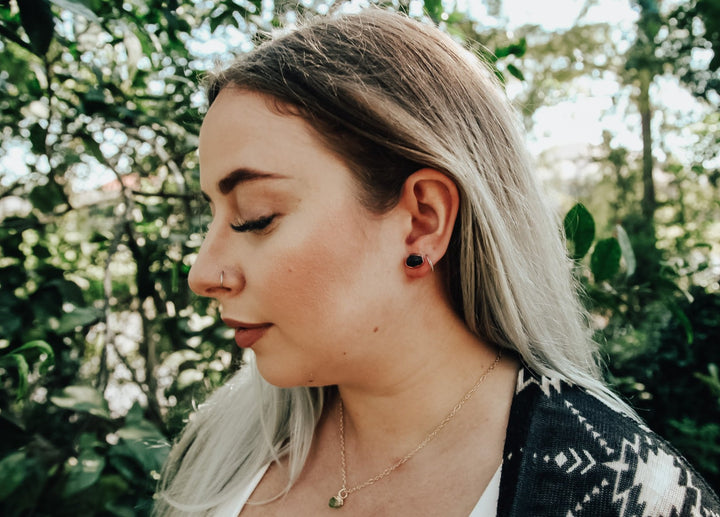 Black Spinel Studs // Copper