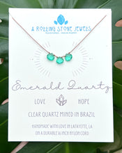 Load image into Gallery viewer, Emerald Quartz Cord Necklace