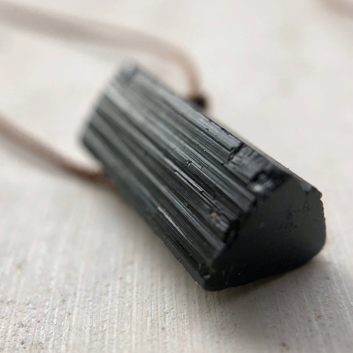 Black Tourmaline Cord Necklace