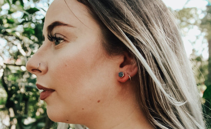 Sapphire Studs // Copper