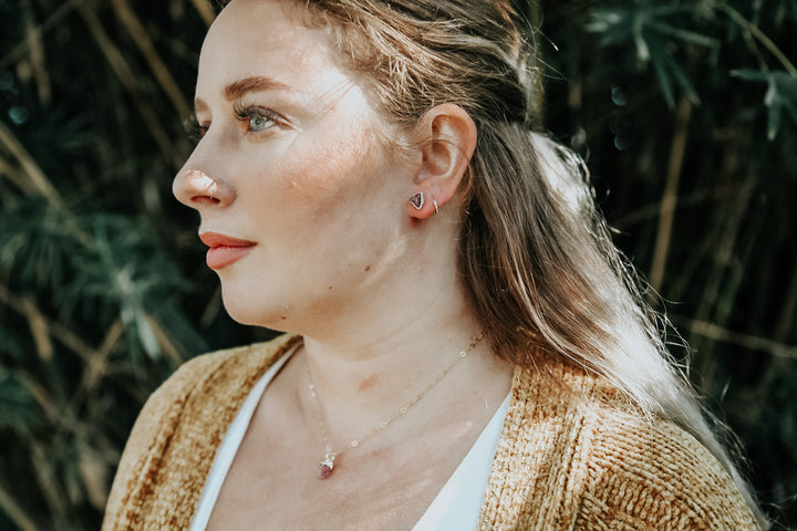 Pink Tourmaline Studs