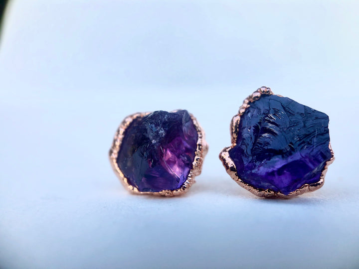 Amethyst Studs // Copper