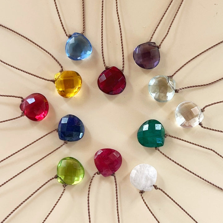 August Birthstone Cord Necklace