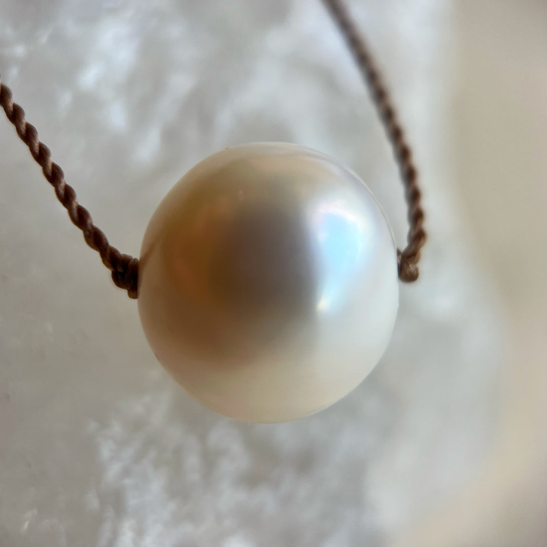 Round Pearl Cord Necklace