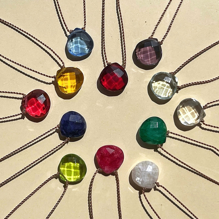 August Birthstone Cord Necklace