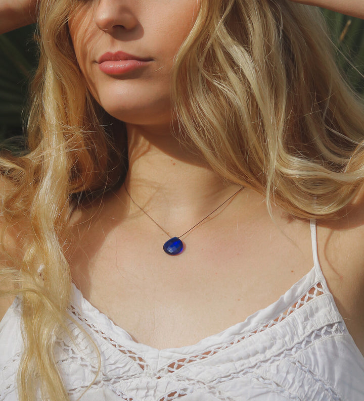 Sapphire Quartz Cord Necklace