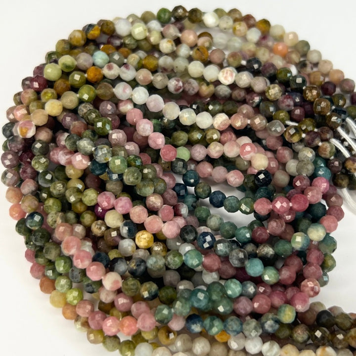 Rainbow Tourmaline Beaded Cord Necklace