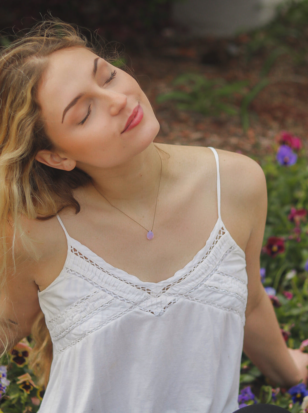 Lavender Quartz Cord Necklace