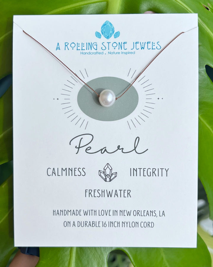 Round Pearl Cord Necklace