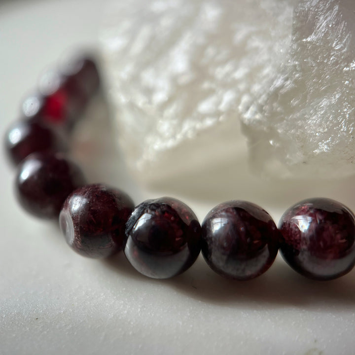 Garnet Beaded Cord Necklace