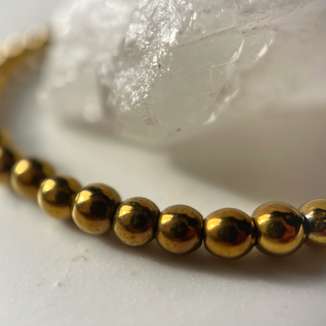 Hematite Gold Cord Necklace