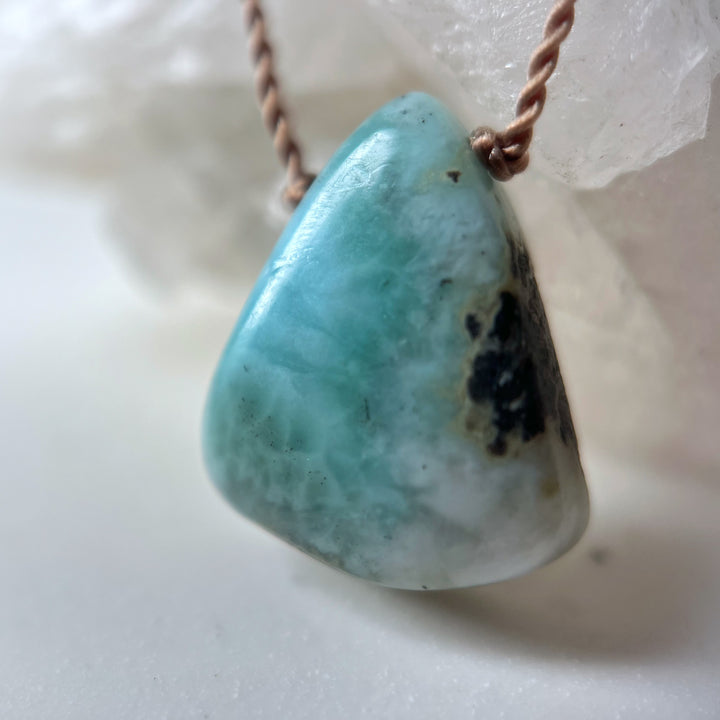 Larimar Freeform Cord Necklace