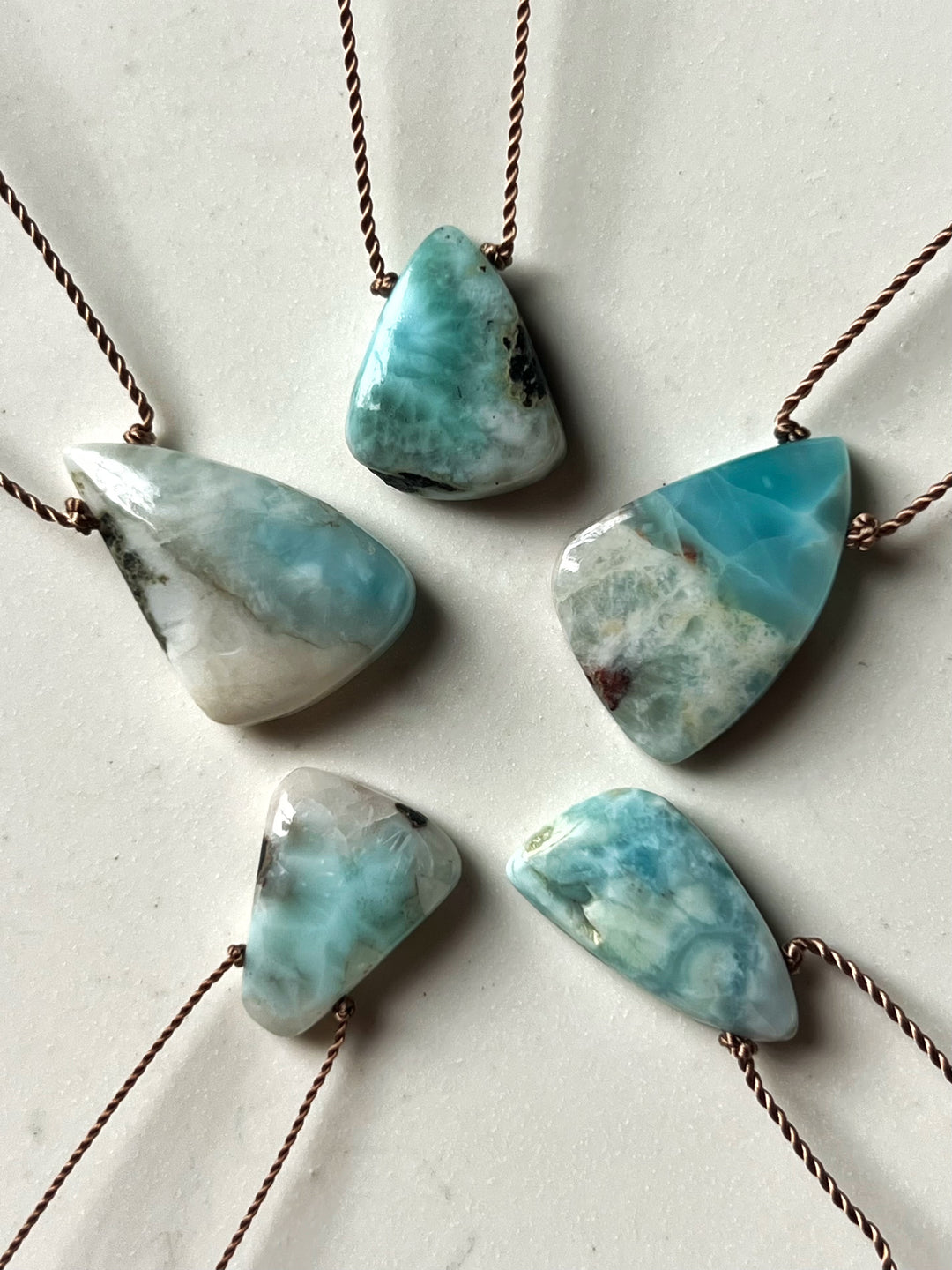 Larimar Freeform Cord Necklace