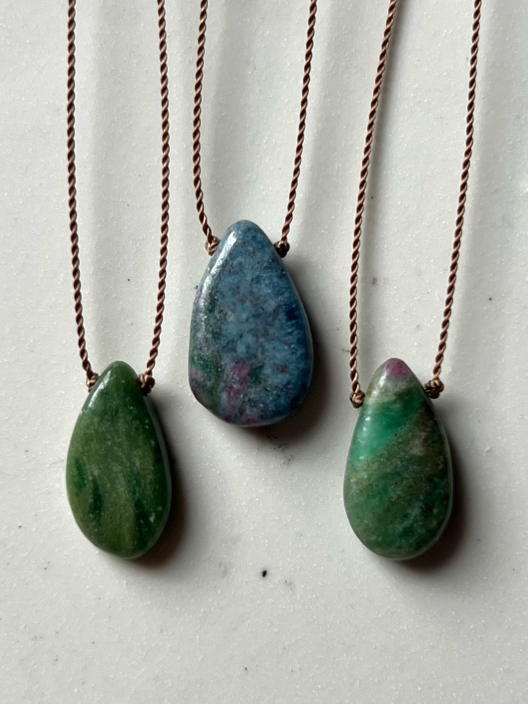 Ruby Zoisite Cord Necklace