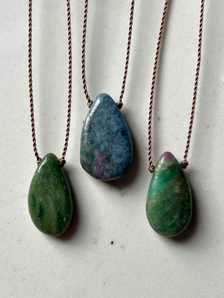 Ruby Zoisite Cord Necklace
