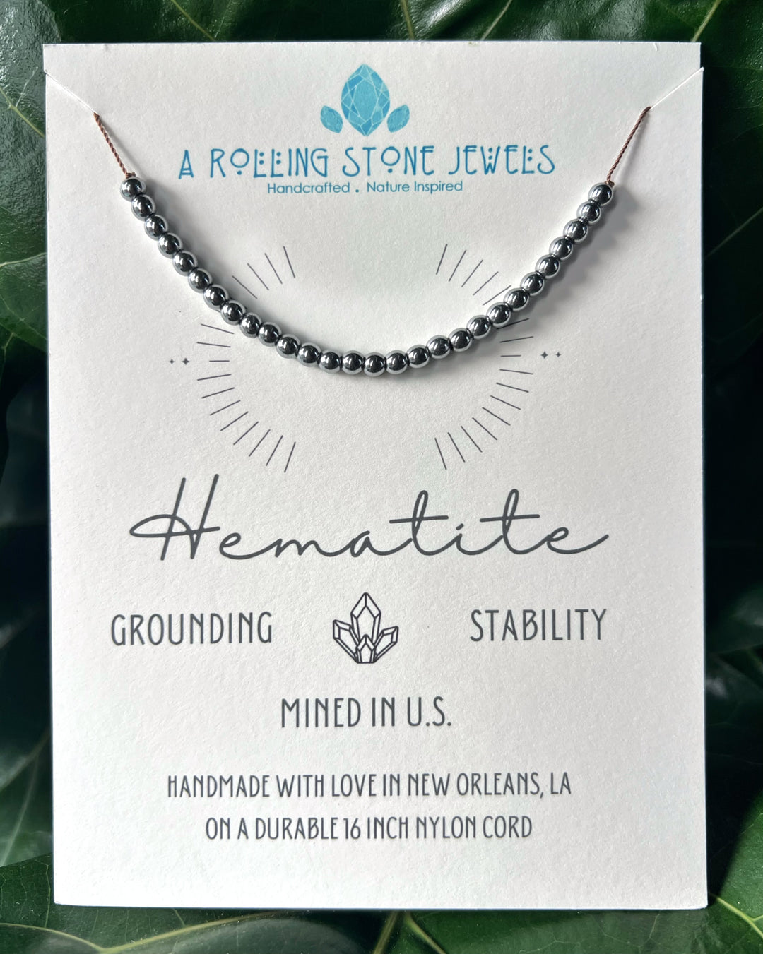 Hematite Silver Cord Necklace