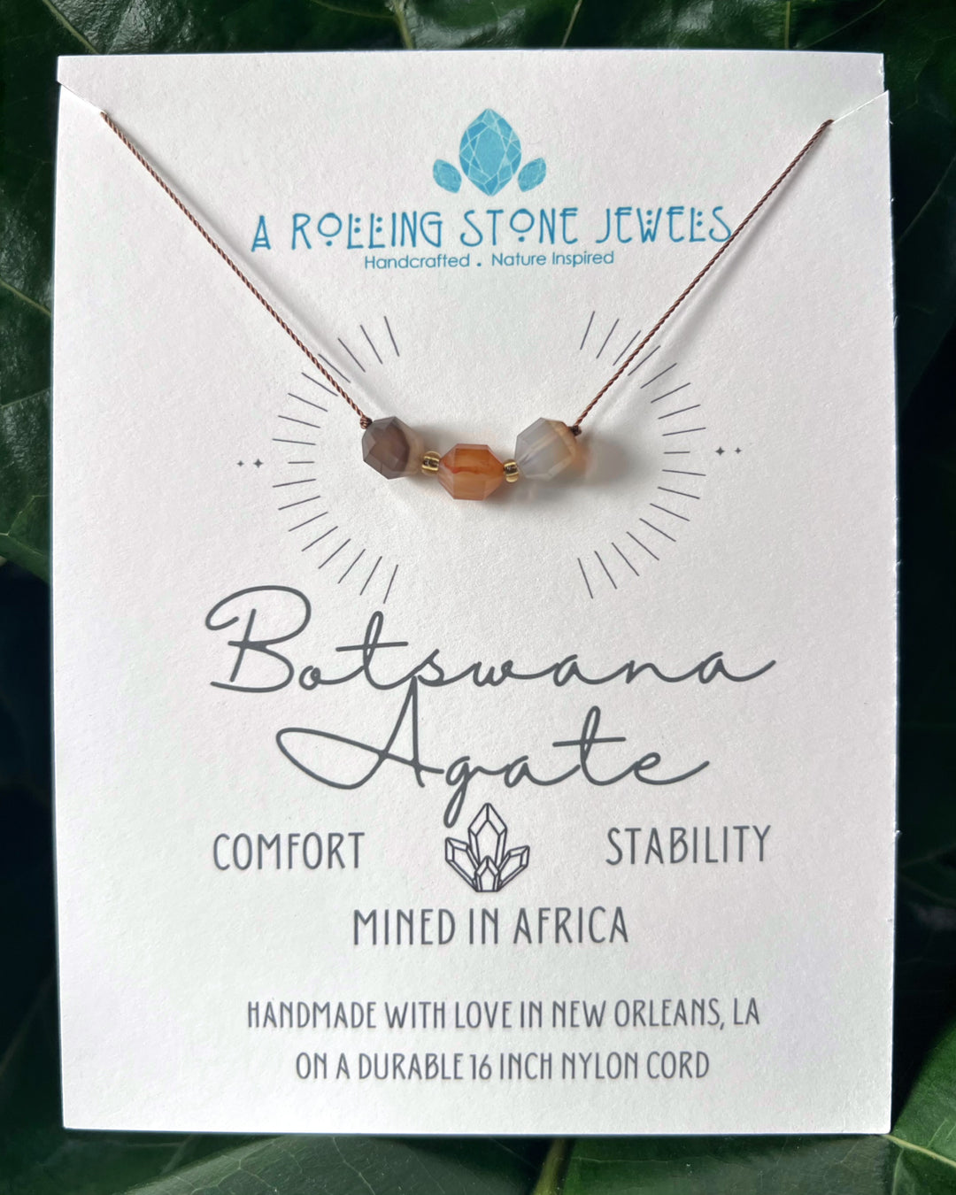 Botswana Agate Cord Necklace
