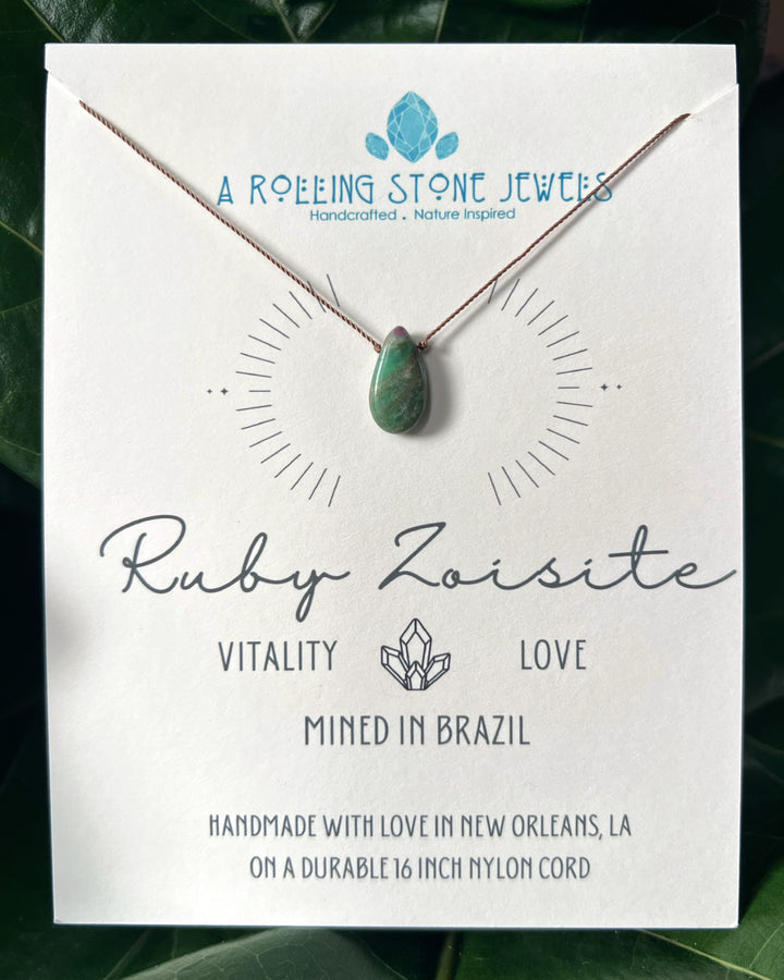 Ruby Zoisite Cord Necklace