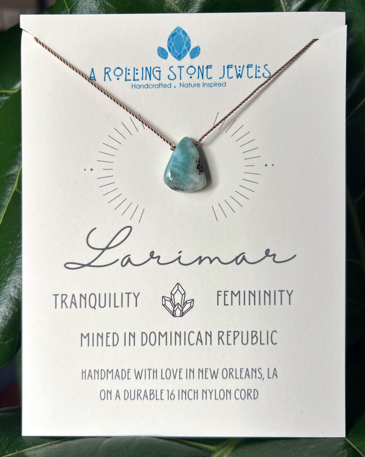 Larimar Freeform Cord Necklace