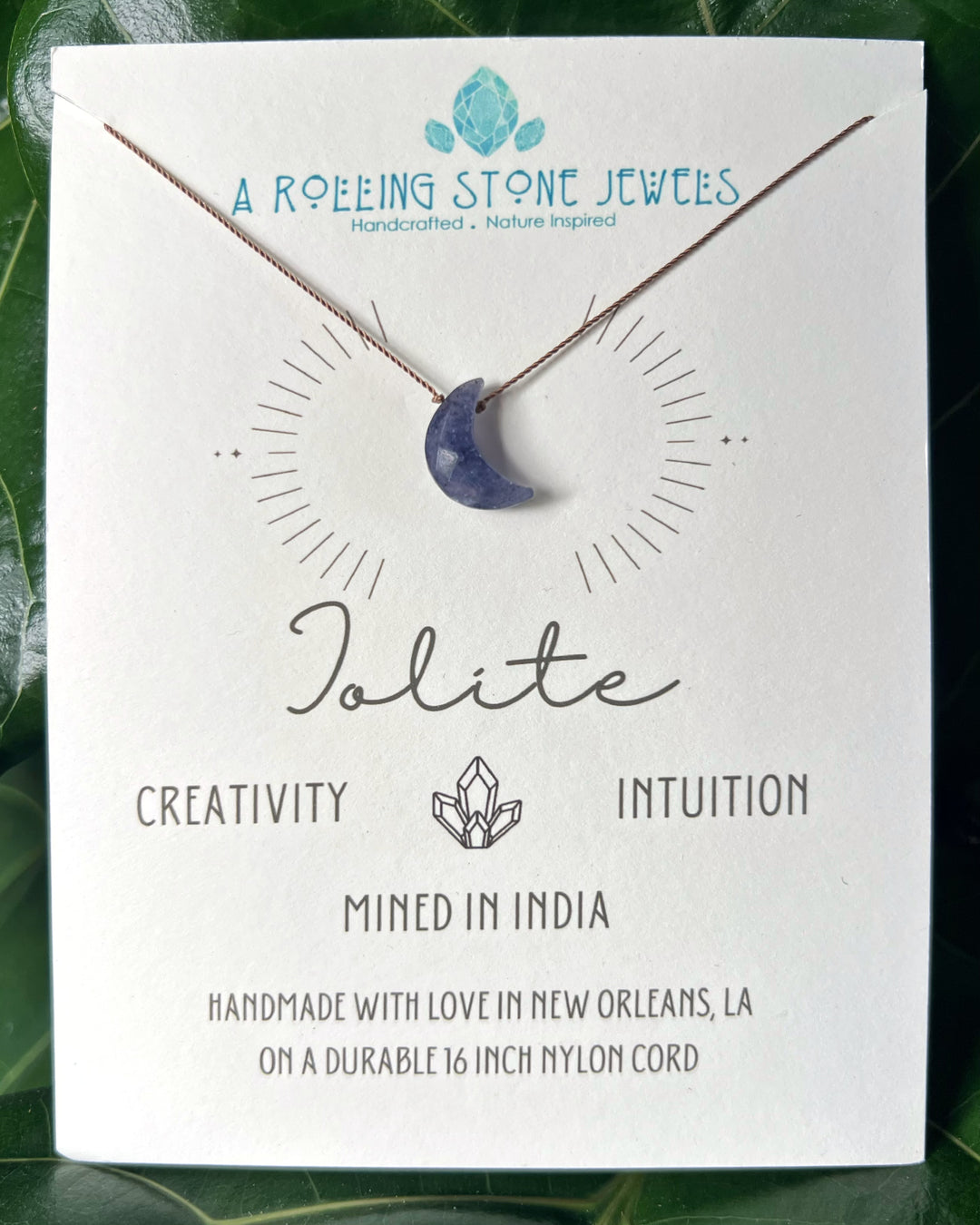 Iolite Moon Cord Necklace