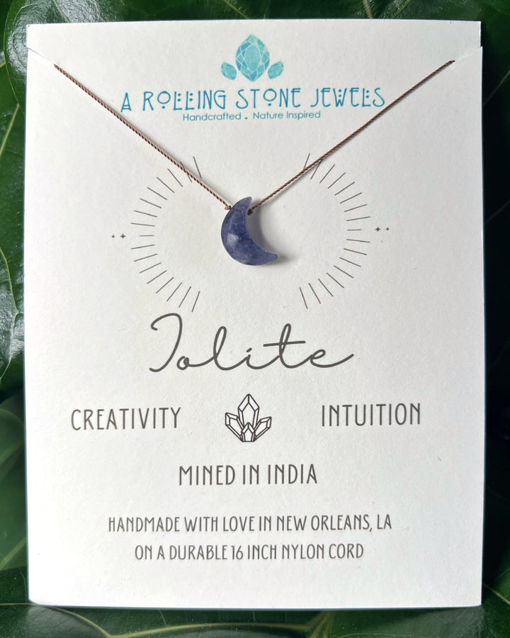 Iolite Moon Cord Necklace