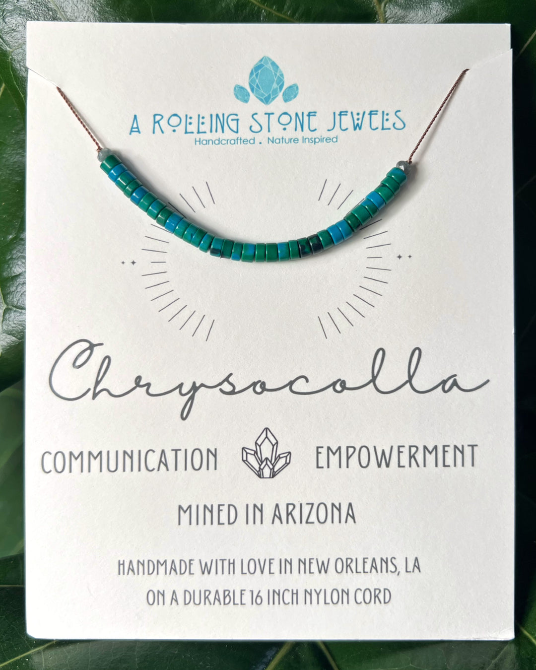 Chrysocolla Beaded Cord Necklace