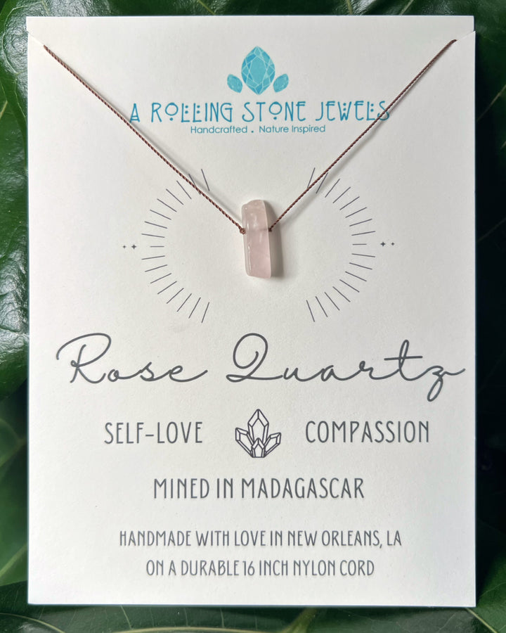 Rose Quartz Wand Necklace