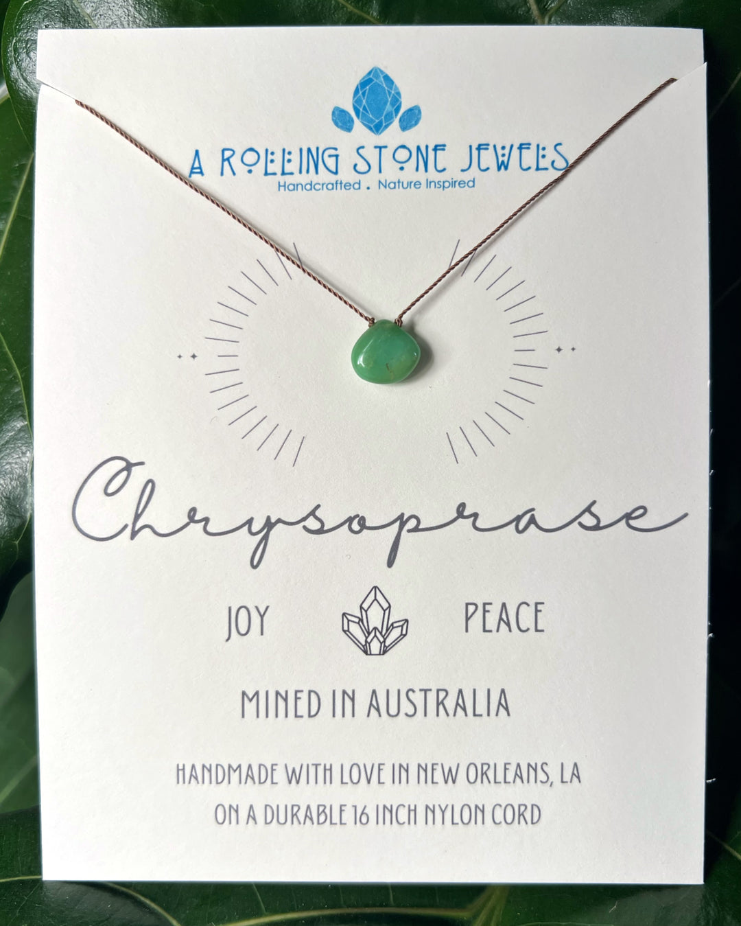 Chrysoprase Cord Necklace