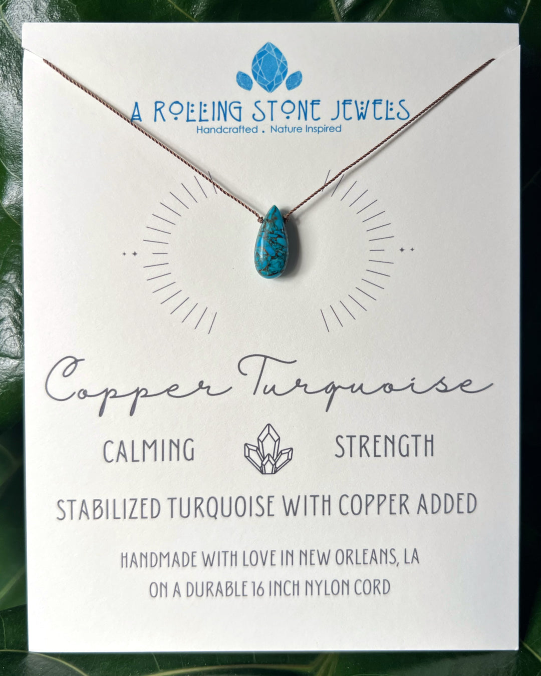 Copper Turquoise Cord Necklace
