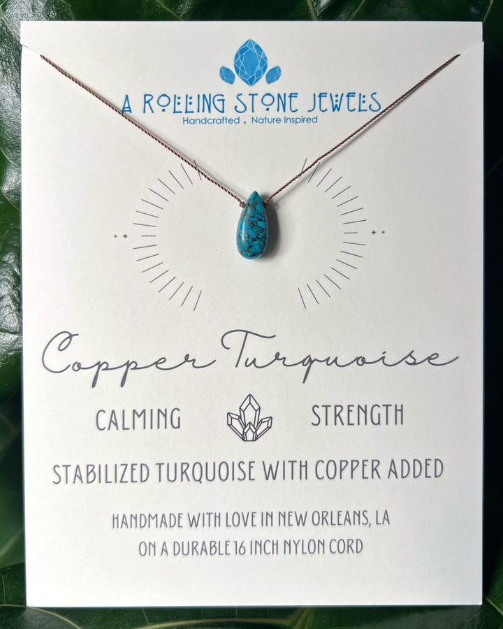 Copper Turquoise Cord Necklace