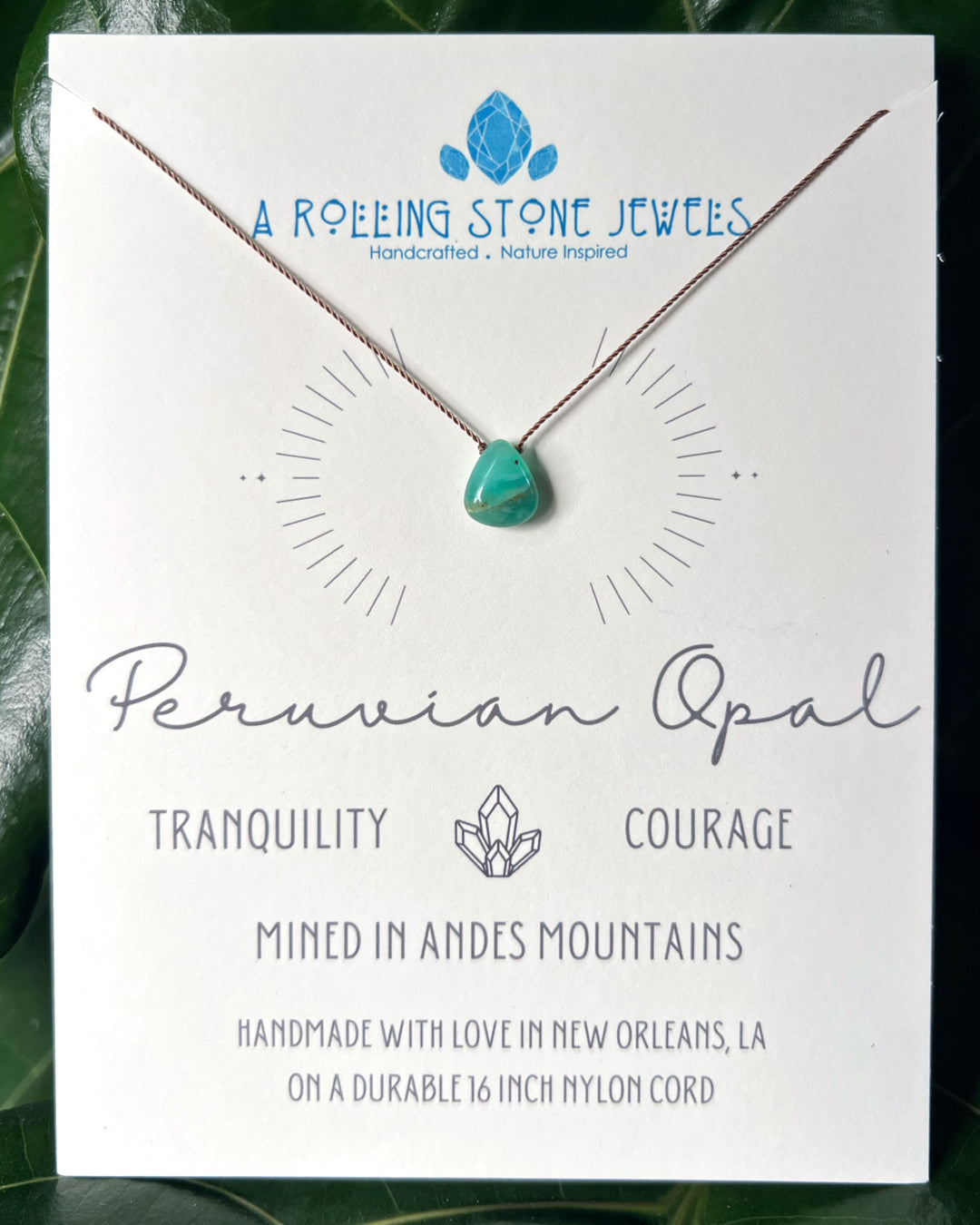 Peruvian Opal Cord Necklace