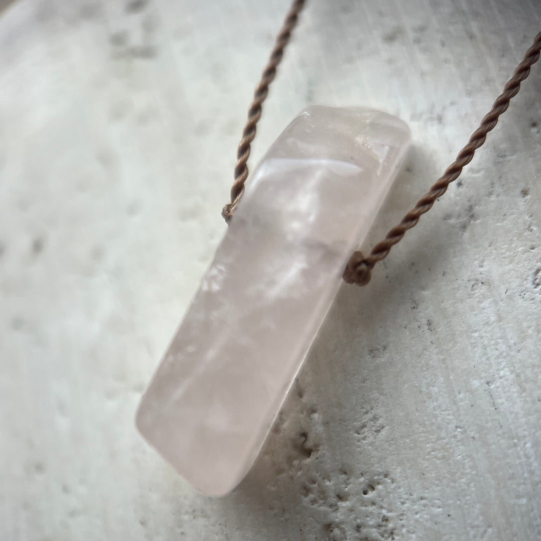 Rose Quartz Wand Necklace