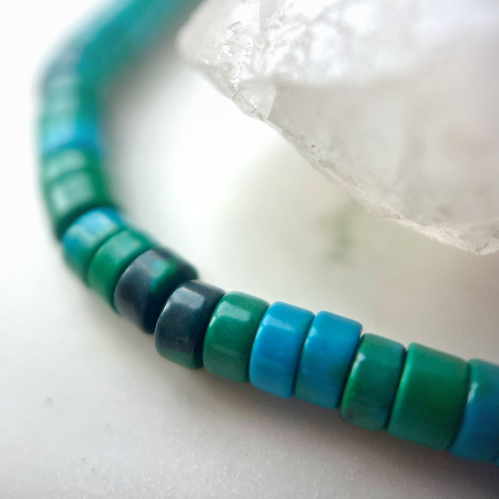 Chrysocolla Beaded Cord Necklace
