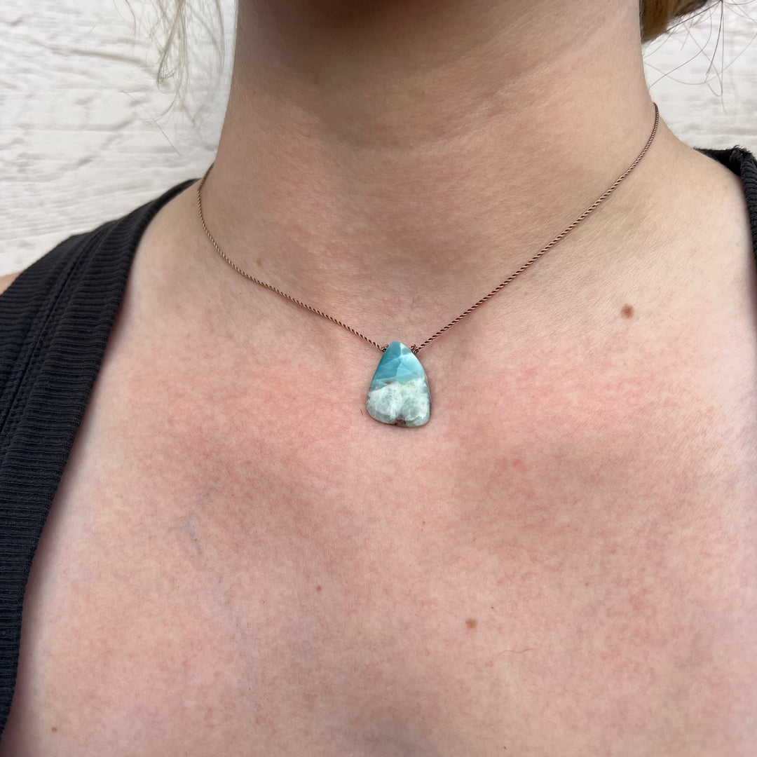 Larimar Freeform Cord Necklace