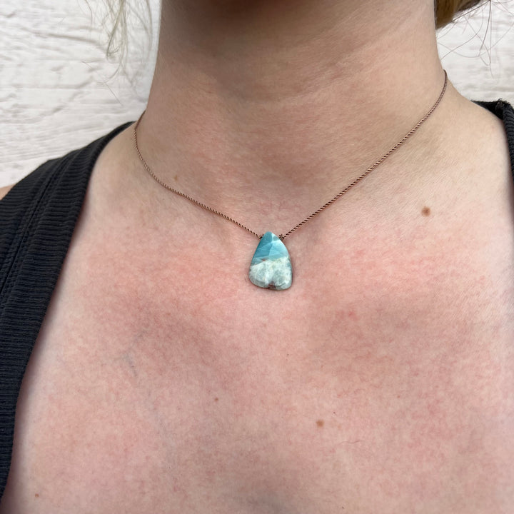 Larimar Freeform Cord Necklace