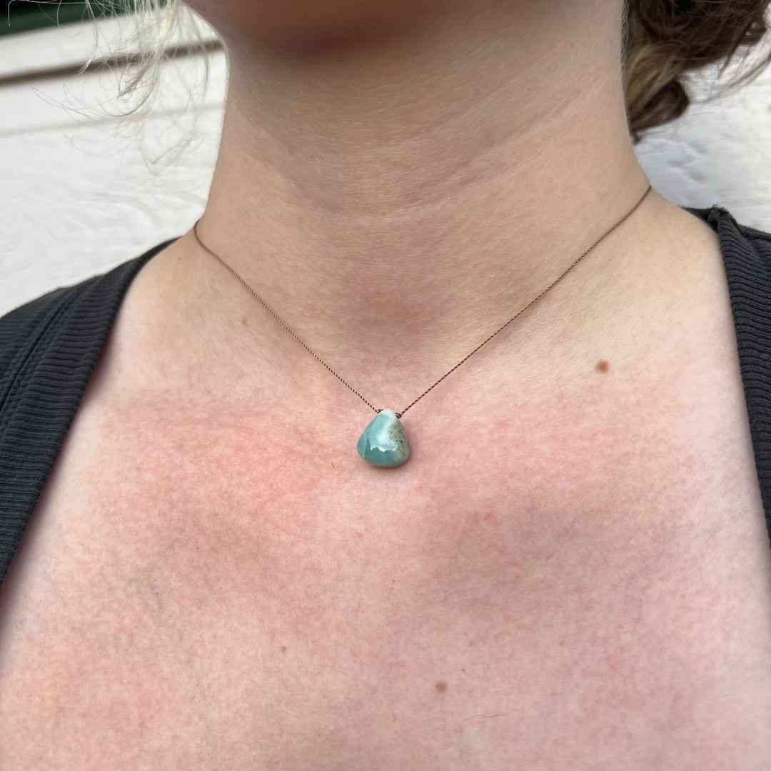 Larimar Freeform Cord Necklace