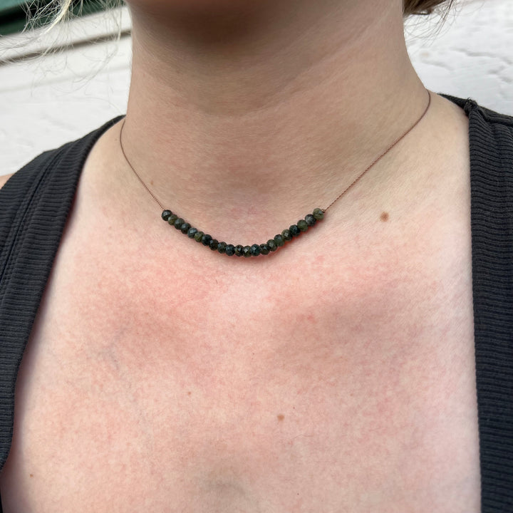 Tourmaline Beaded Cord Necklace