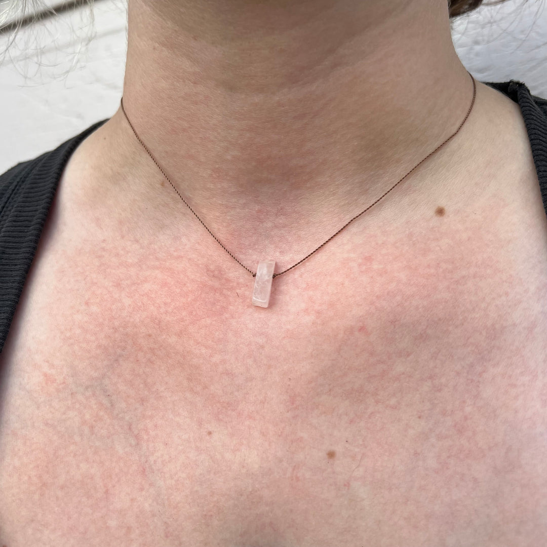 Rose Quartz Wand Necklace