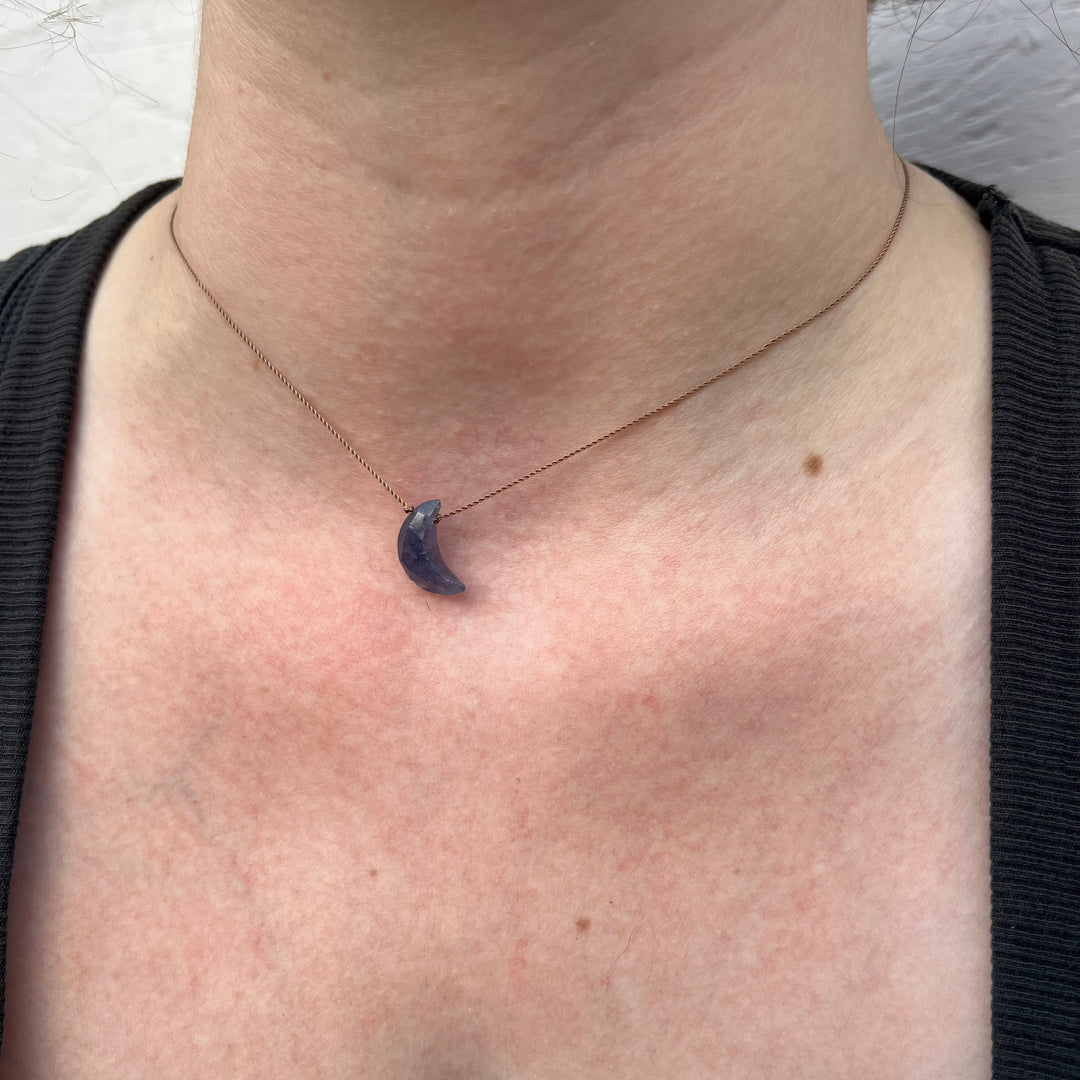 Iolite Moon Cord Necklace
