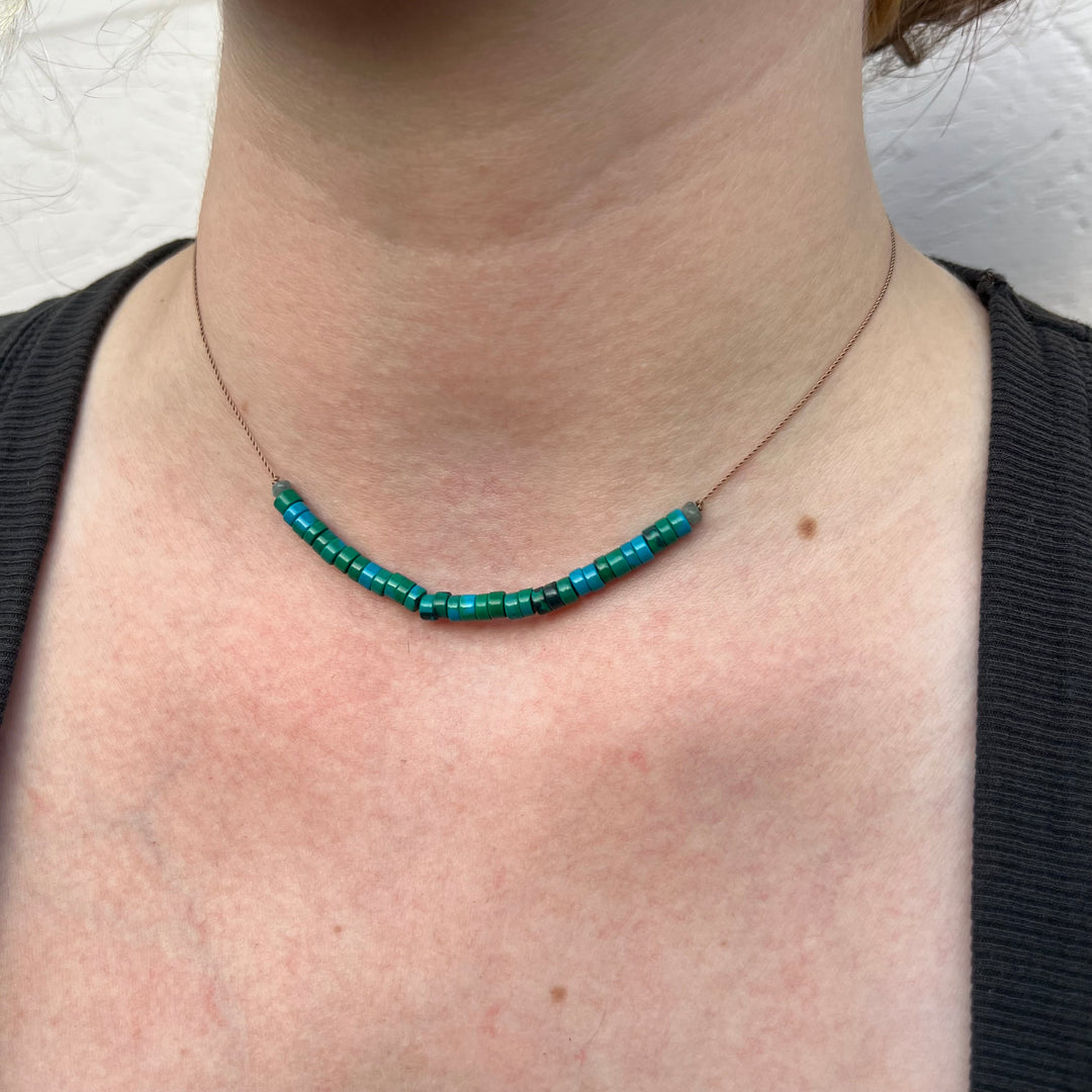 Chrysocolla Beaded Cord Necklace